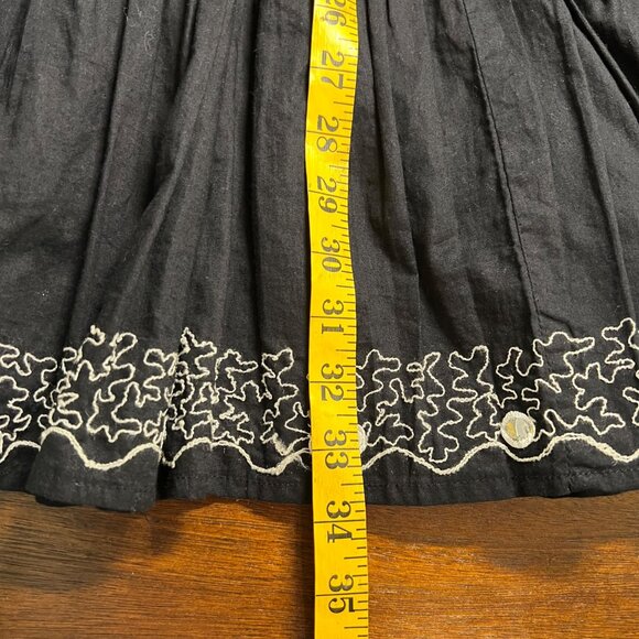 Maxi Skirt Embroidered Gypsy Boho Artsy Black Nature Flowy Coastal Lagom Size 8 - Picture 10 of 11